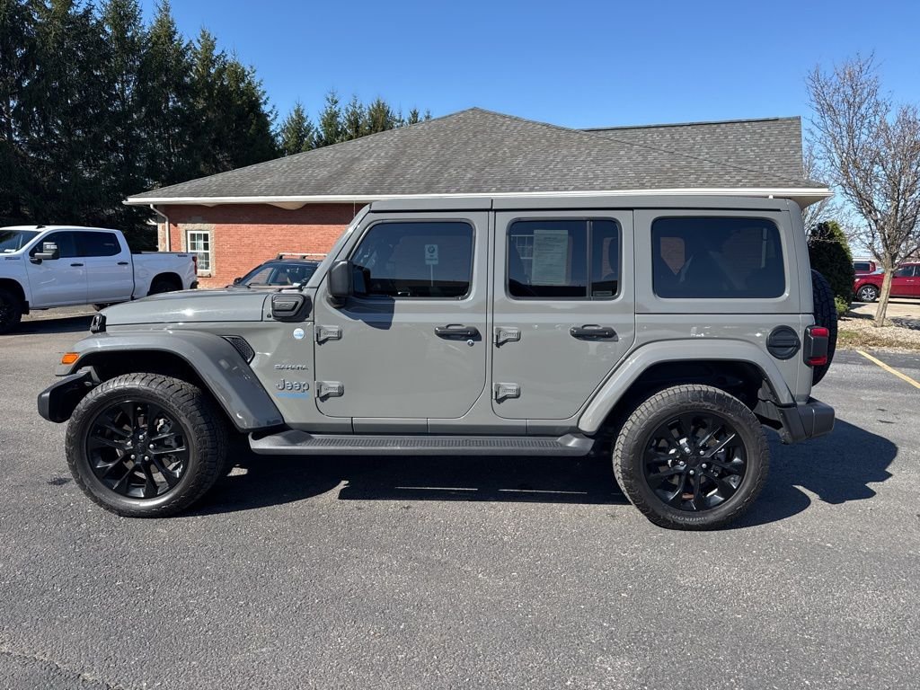 Used 2021 Jeep Wrangler Unlimited Sahara 4XE with VIN 1C4JJXP69MW745451 for sale in Williamsville, NY