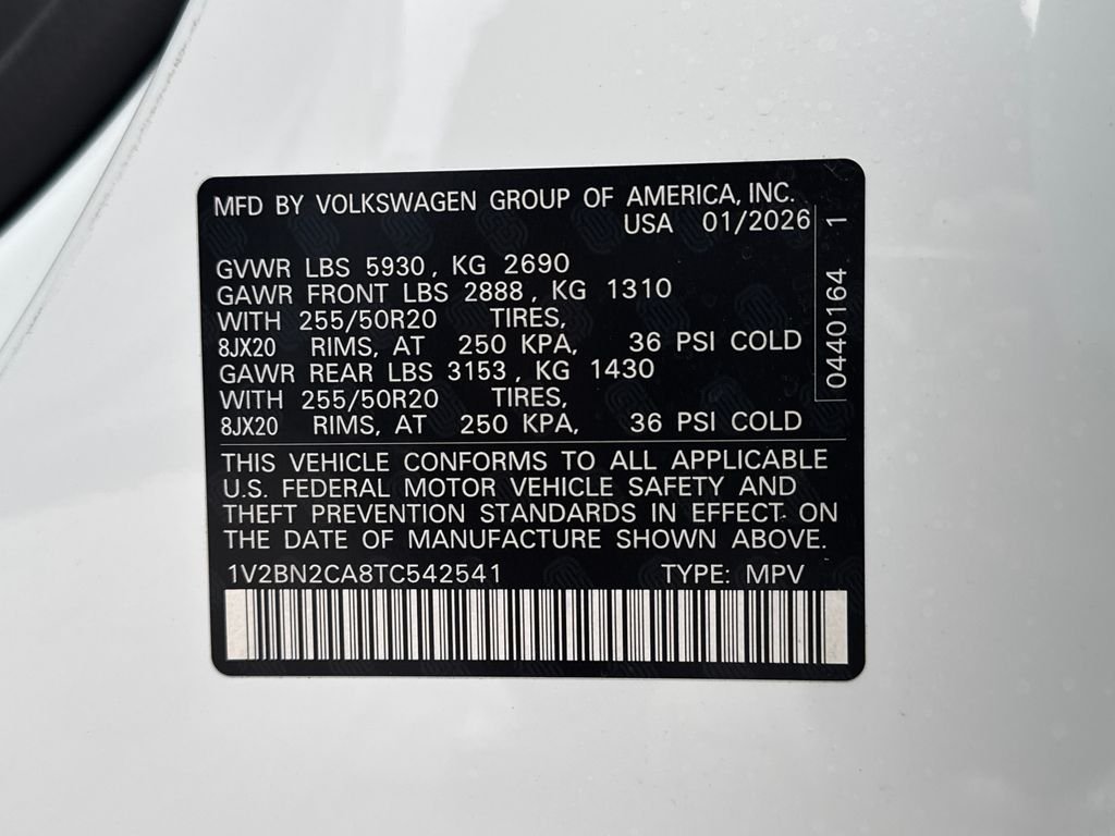 New 2026 Opal White Pearl Volkswagen 2.0T SEL image 23