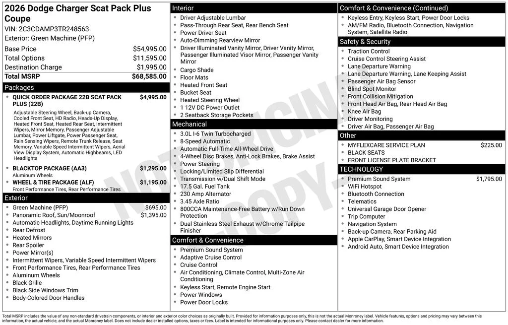 New 2026 Green Machine Dodge Scat Pack Plus image 31