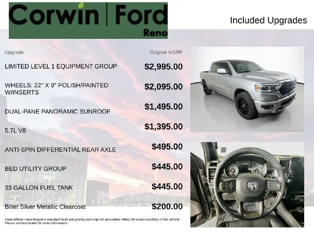Used 2019 Billet Silver Metallic Clearcoat Ram Limited image 3