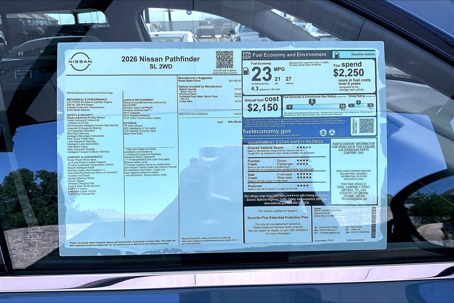 New 2026 Baltic Teal Pearl Nissan SL image 19