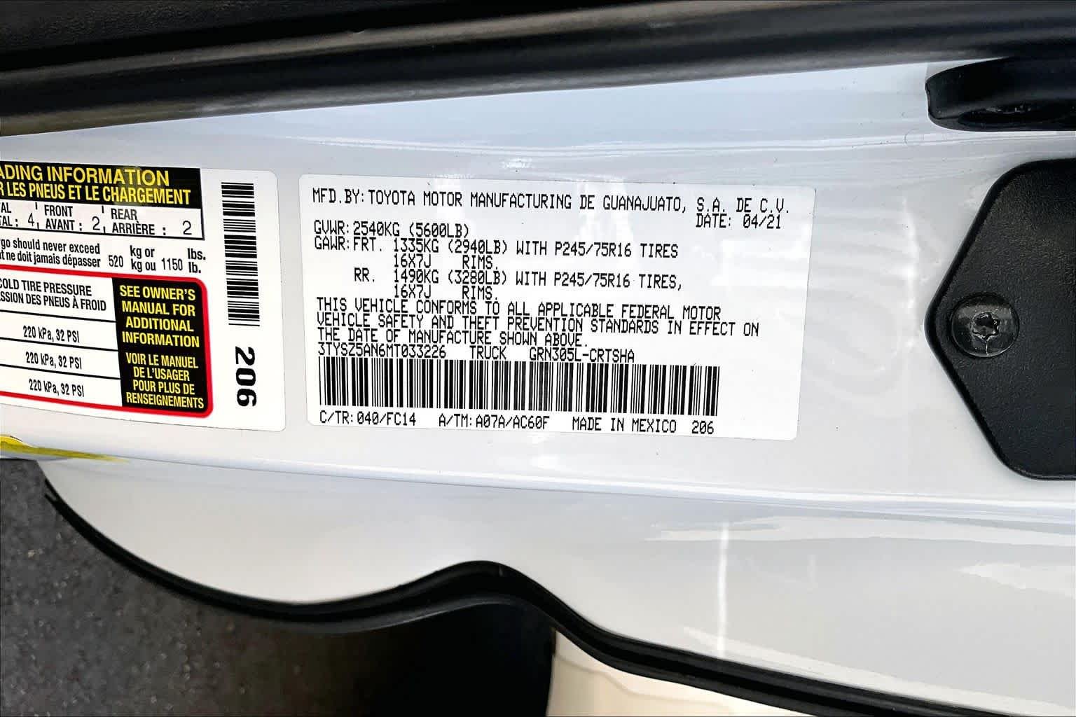 Used 2021 Super White Toyota SR5 image 34