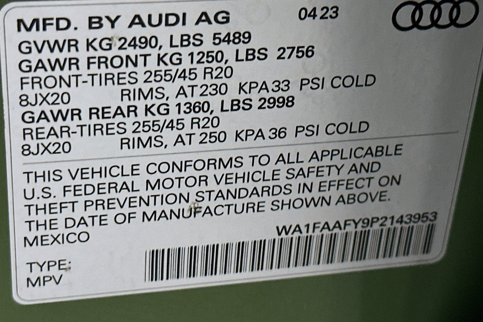 Used 2023 District Green Metallic Audi S line Prestige image 23