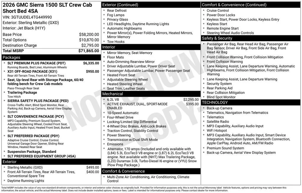 New 2026 Sterling Metallic GMC SLT image 4