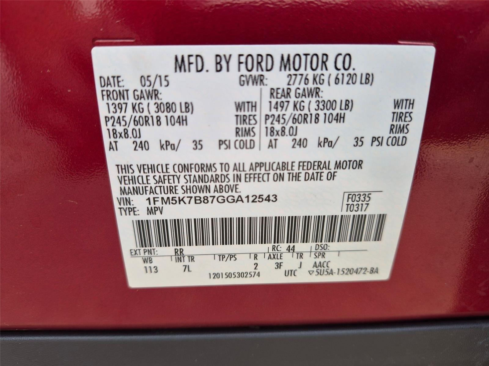 Used 2016 Ruby Red Metallic Tinted Clearcoat Ford Base image 35