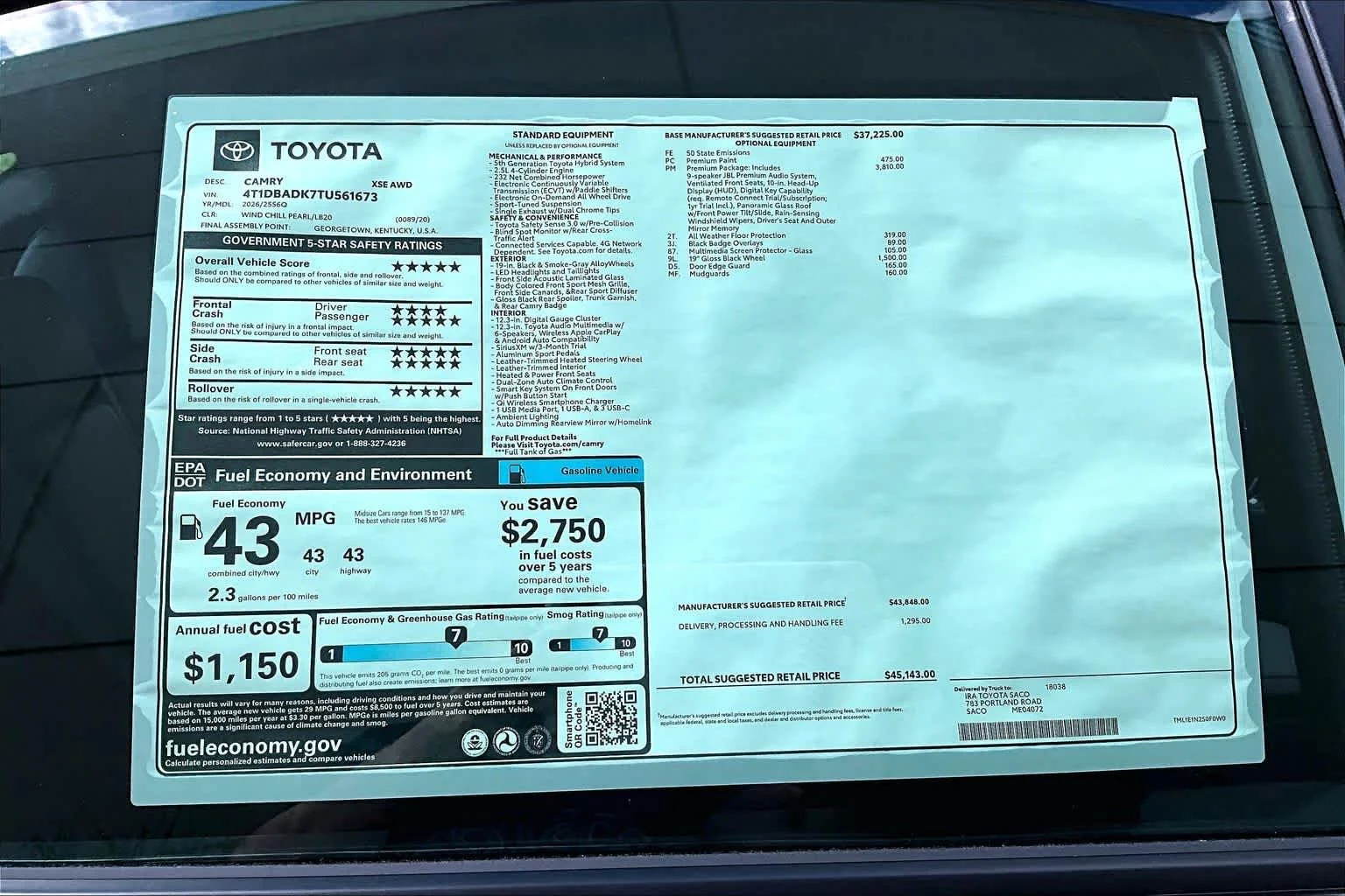 New 2026 Wind Chill Pearl <sup>1</sup> Toyota  XSE AWD image 19