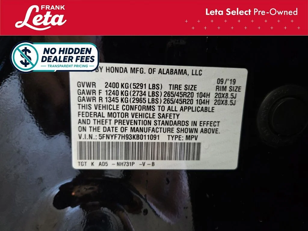 Certified Used 2019 Black Honda Touring image 28
