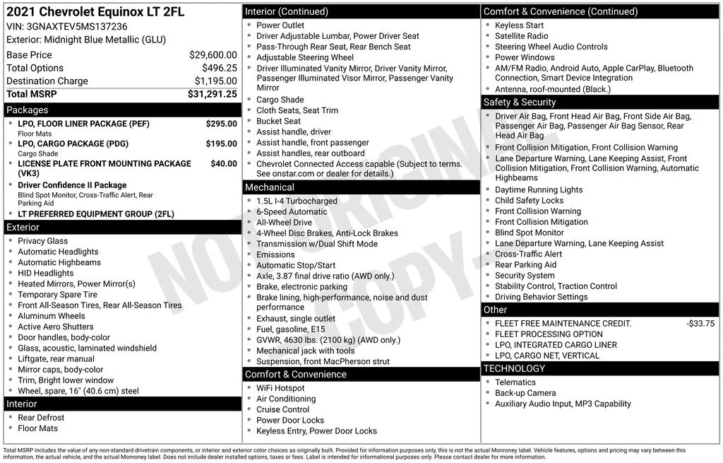 Used 2021 Chevrolet Equinox 2FL with VIN 3GNAXTEV5MS137236 for sale in Shelton, WA