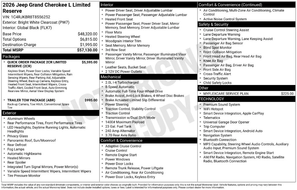 Certified Used 2026 Bright White Clearcoat Jeep Limited Reserve image 29