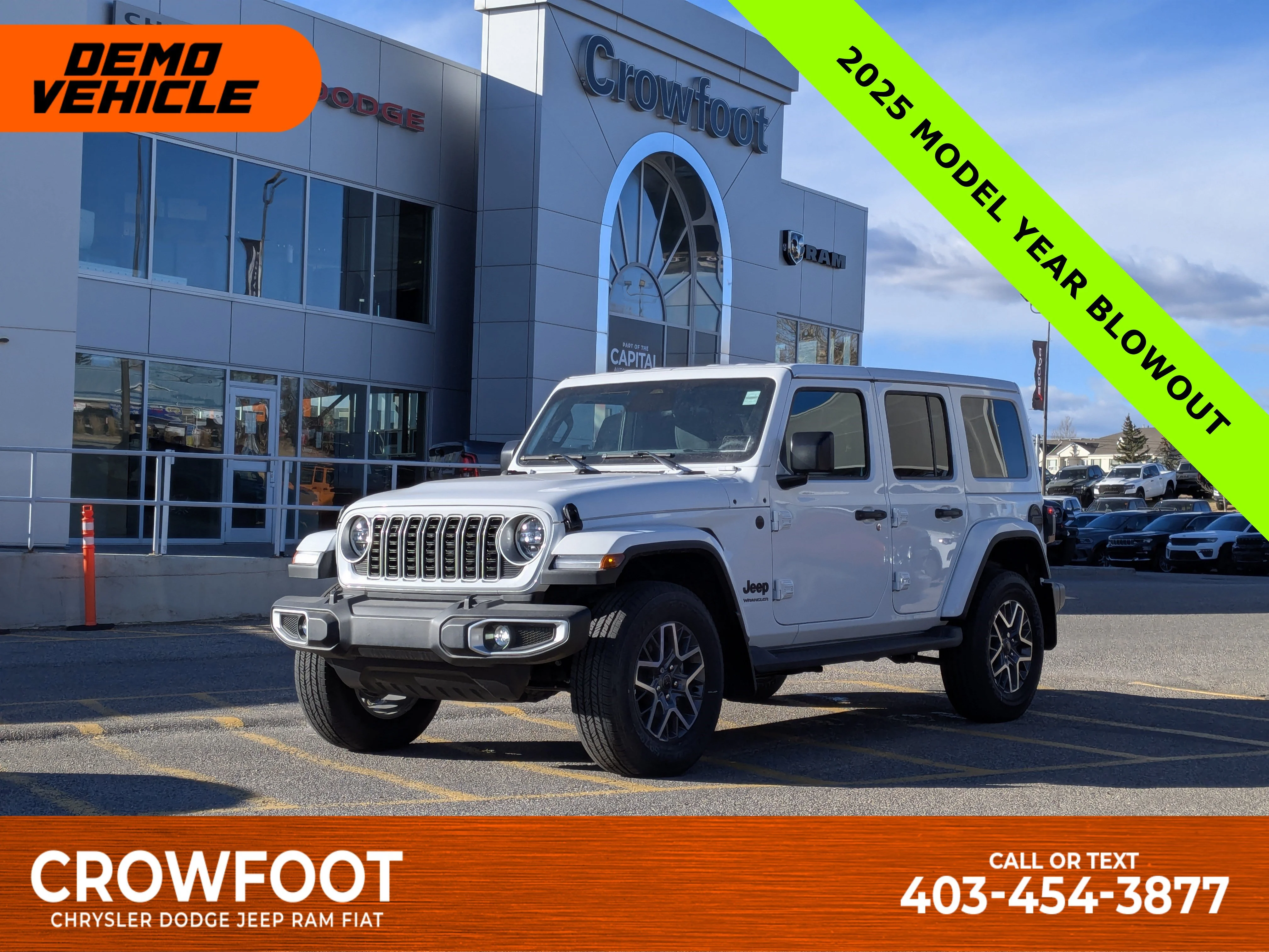 New 2025 White Jeep Sahara - - 12.3 inch display - Blind Spot Mon - Body Color 3 Piece HT - & Tons More! image 1