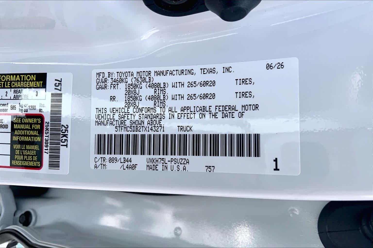 New 2026 Wind Chill Pearl Toyota 1794 Edition i-FORCE MAX image 21