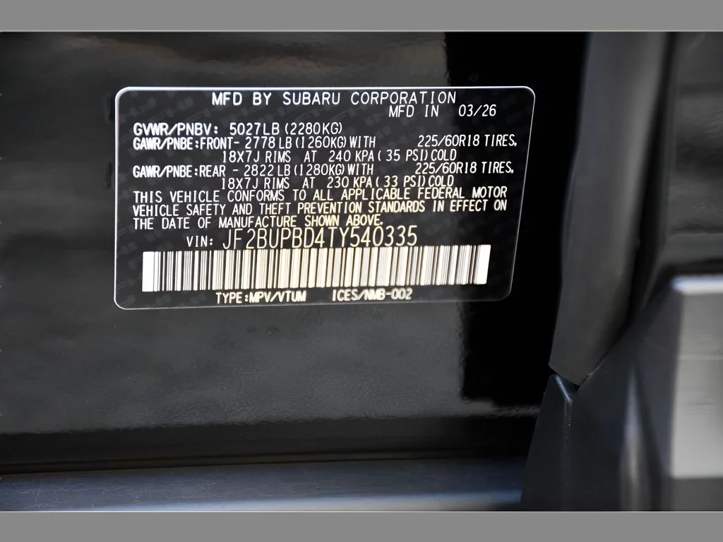 New 2026 CRYSTAL BLACK SILICA Subaru Premium image 24