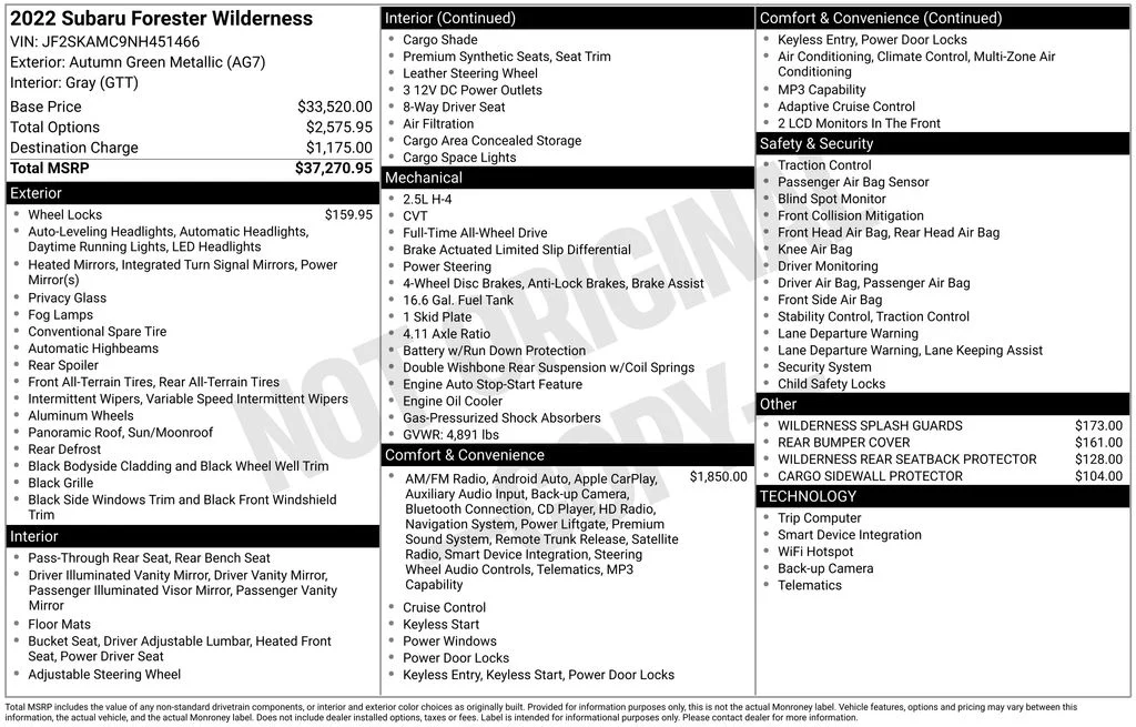 Used 2022 Brown Subaru Wilderness image 2