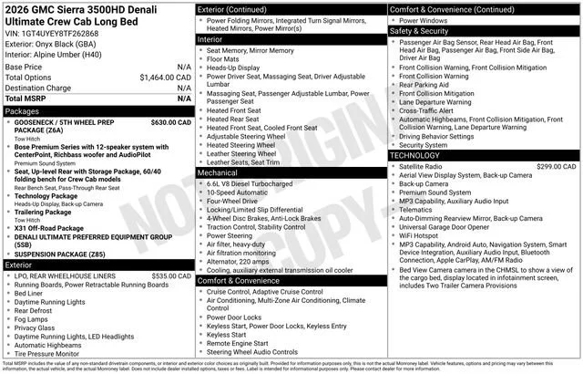 Used 2026 Onyx Black GMC Denali Ultimate DRW image 1