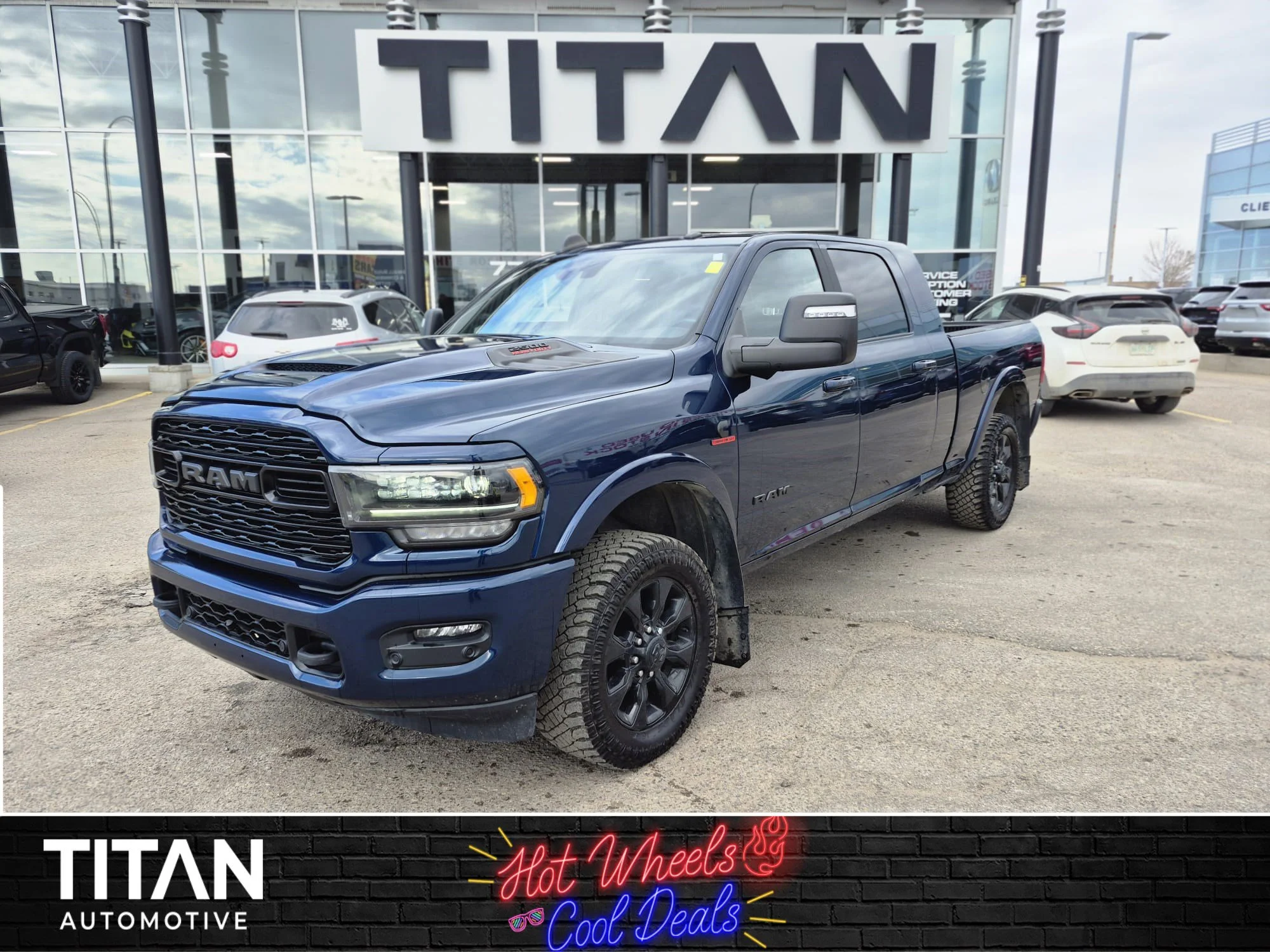 Certified Used 2023 Patriot Blue Pearl Ram Limited 4x4*6.7L Cummins Diesel | Adaptive Cruise | Remote Start | Nav | 360 Cam | Cooled Leather image 1