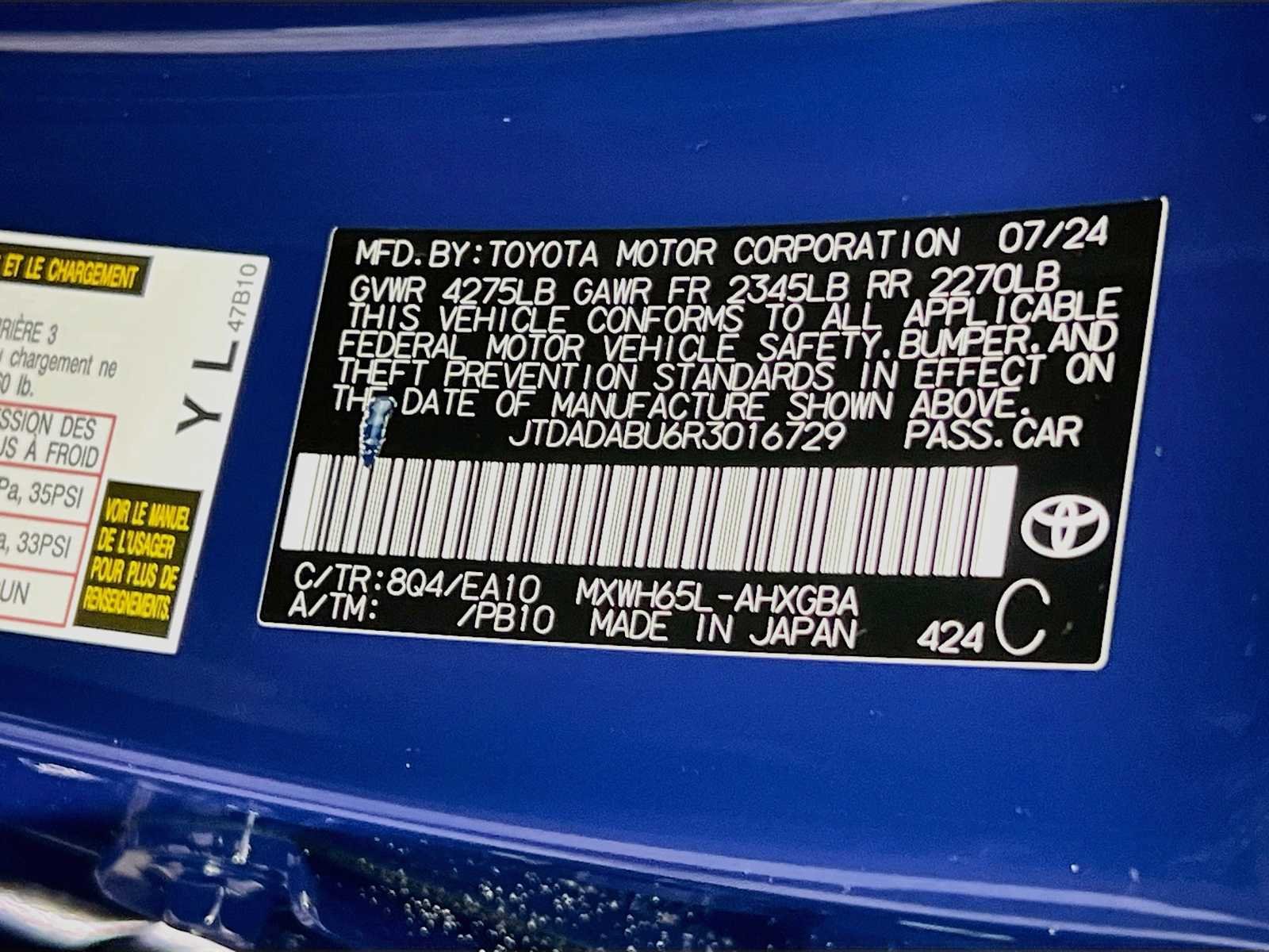 Used 2024 Reservoir Blue Toyota XLE image 32