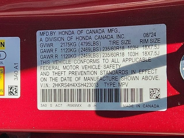 Used 2025 Radiant Red Metallic Rn Honda EX image 27