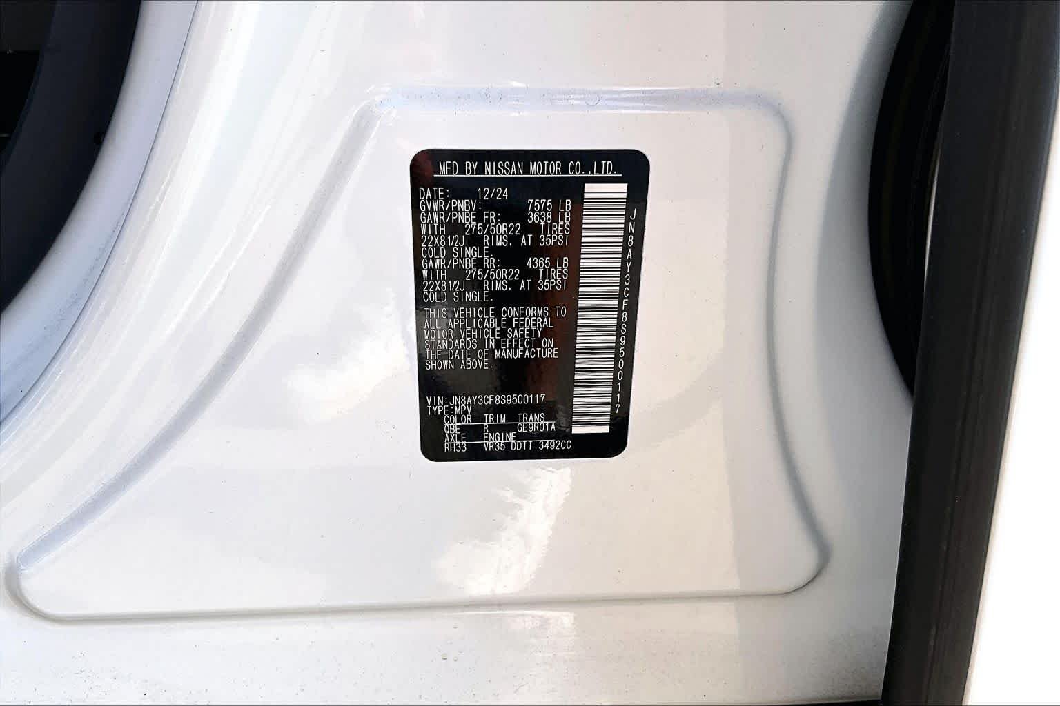 Used 2025 Everest White Pearl Tricoat Nissan Platinum Reserve image 35
