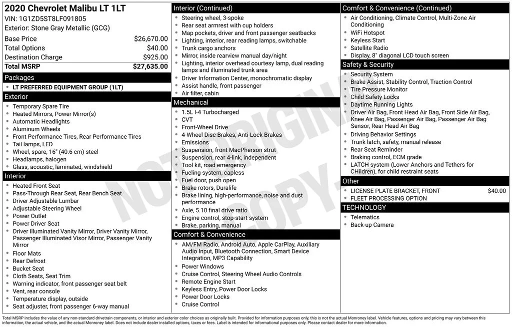 Used 2020 Gray Chevrolet LT image 2