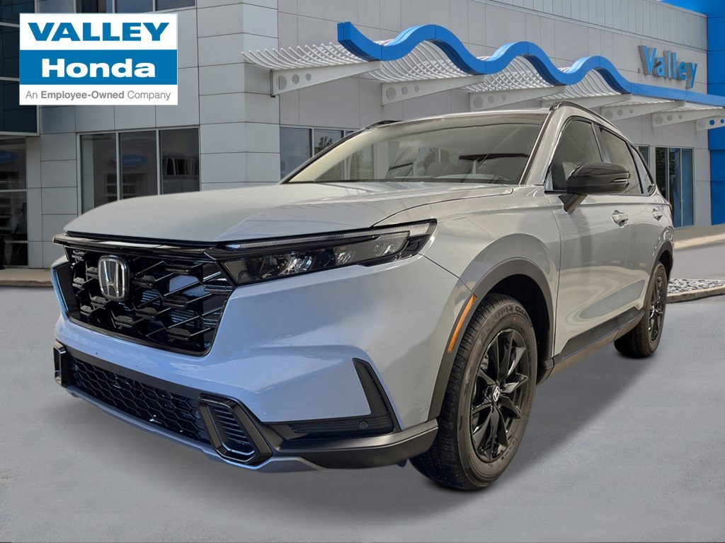 2026 Honda CR-V Hybrid Sport-L in Urban Gray Pearl — front three-quarter view