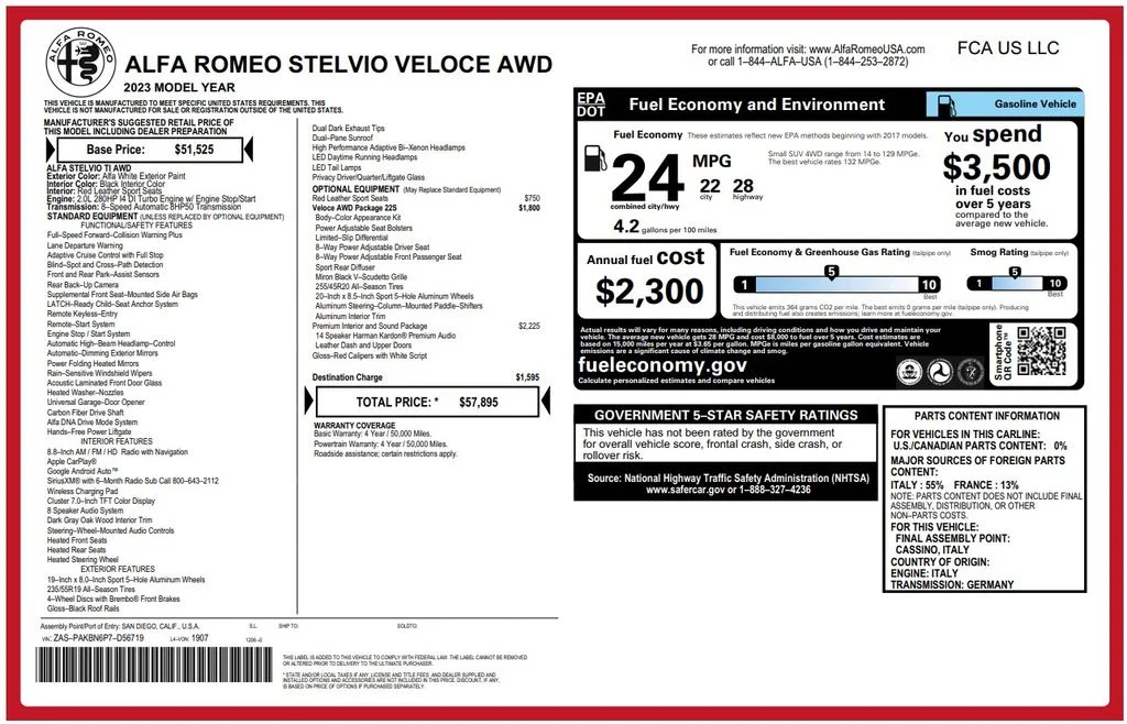 Certified Used 2023 White Alfa Romeo Veloce image 2