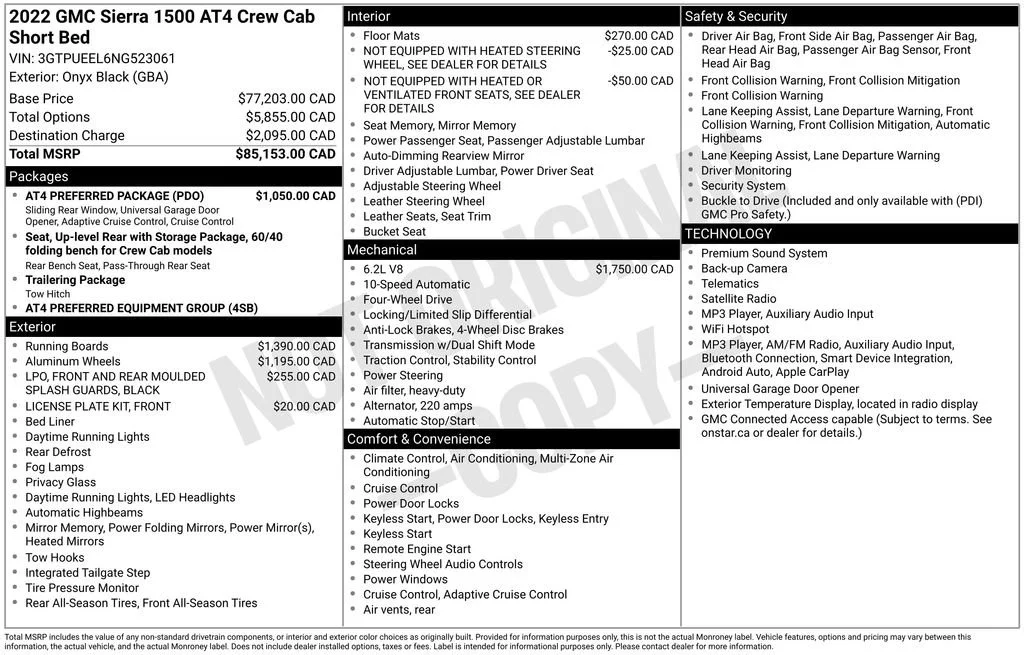 Used 2022 Onyx Black GMC AT4 image 42
