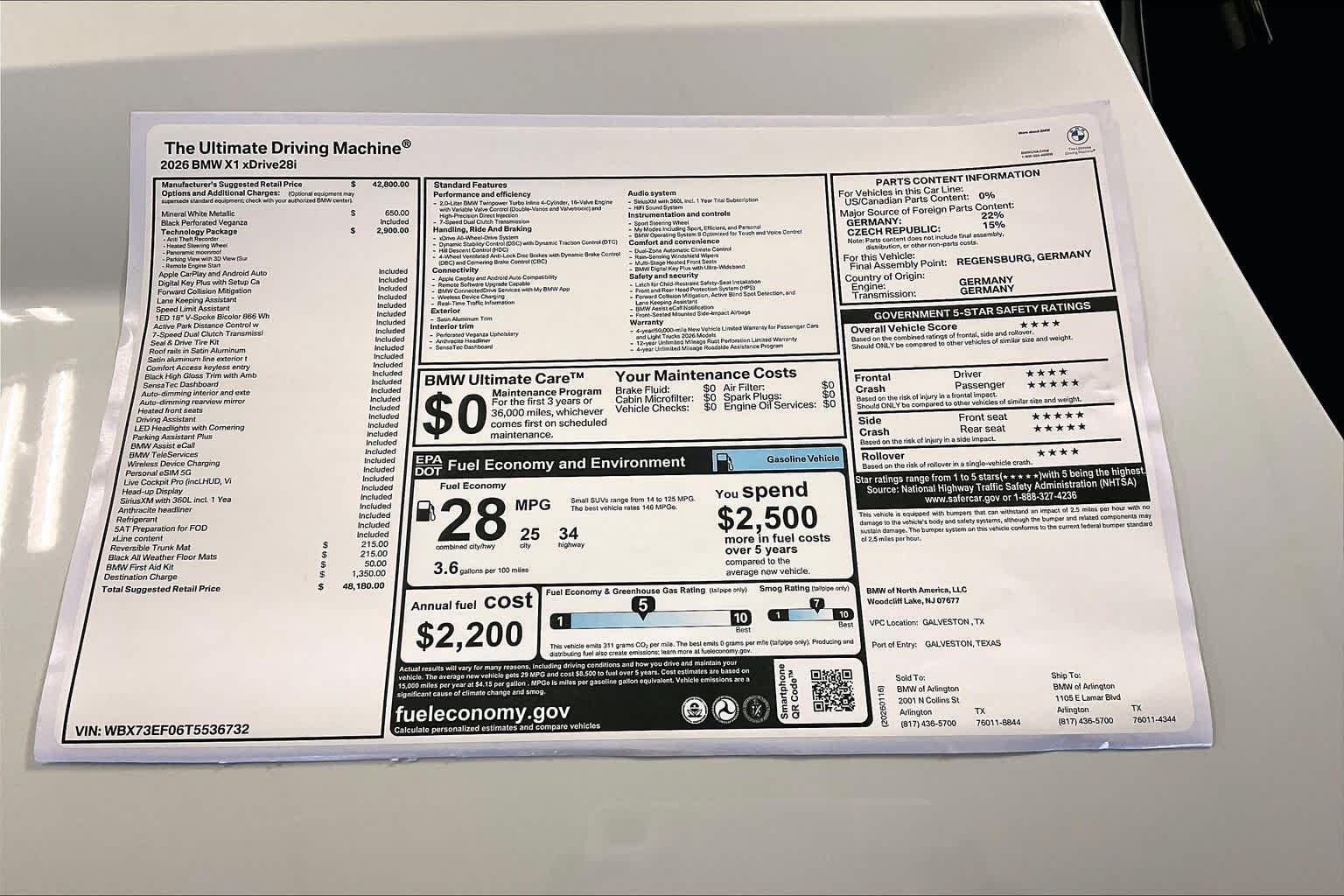 New 2026 Mineral White Metallic BMW xDrive28i image 19