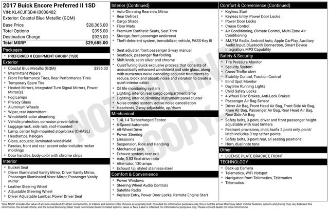 Certified Used 2017 Brilliant Blue Metallic Buick Preferred II image 9