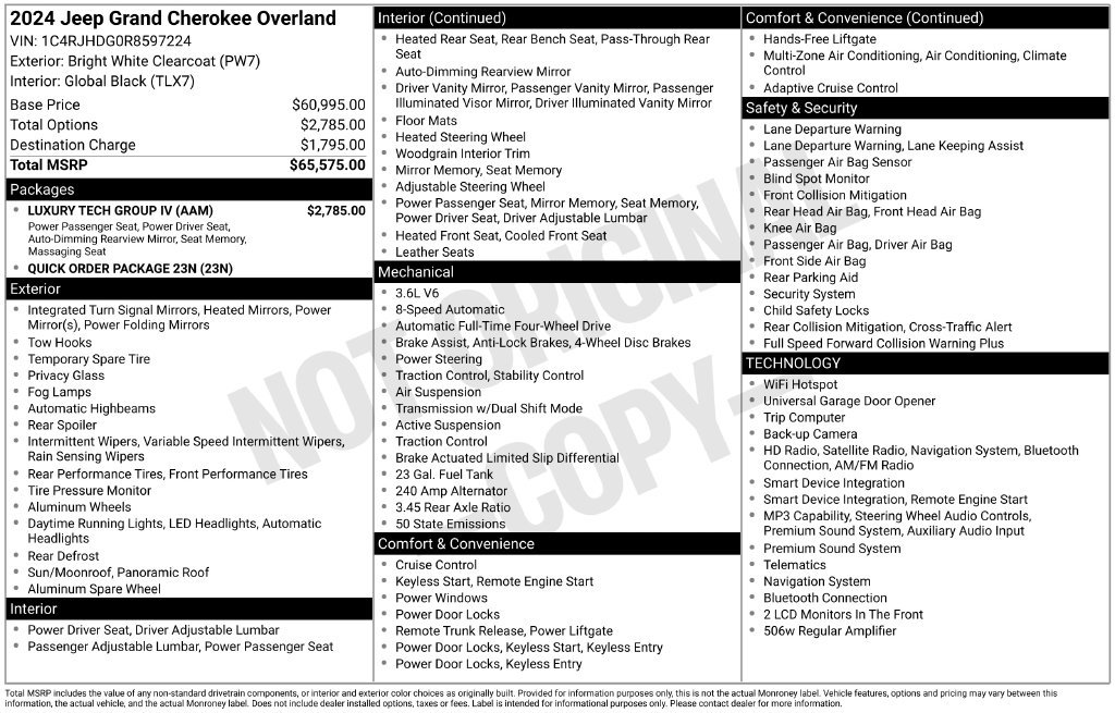 Used 2024 White Jeep Overland image 22