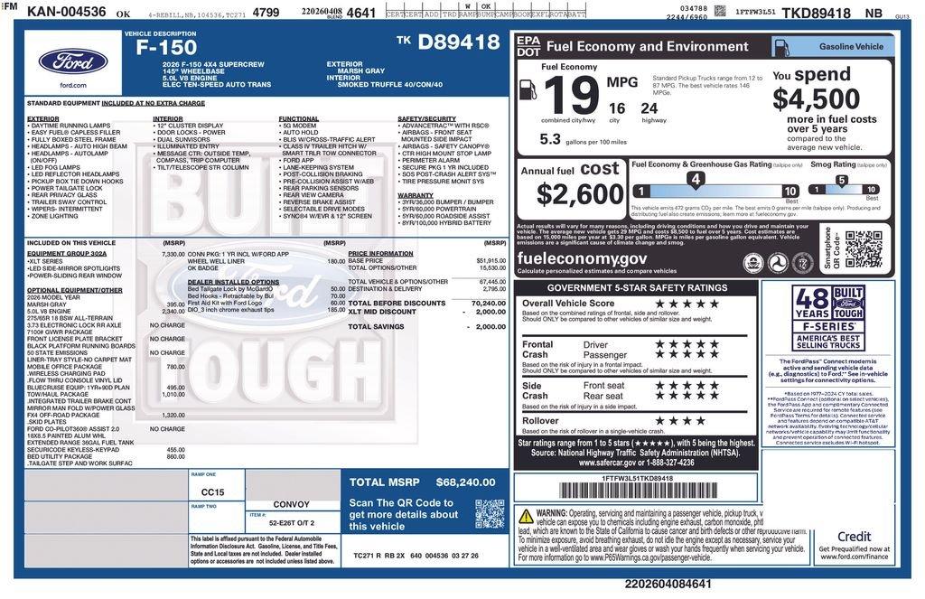 New 2026 Marsh Gray Ford XLT image 4