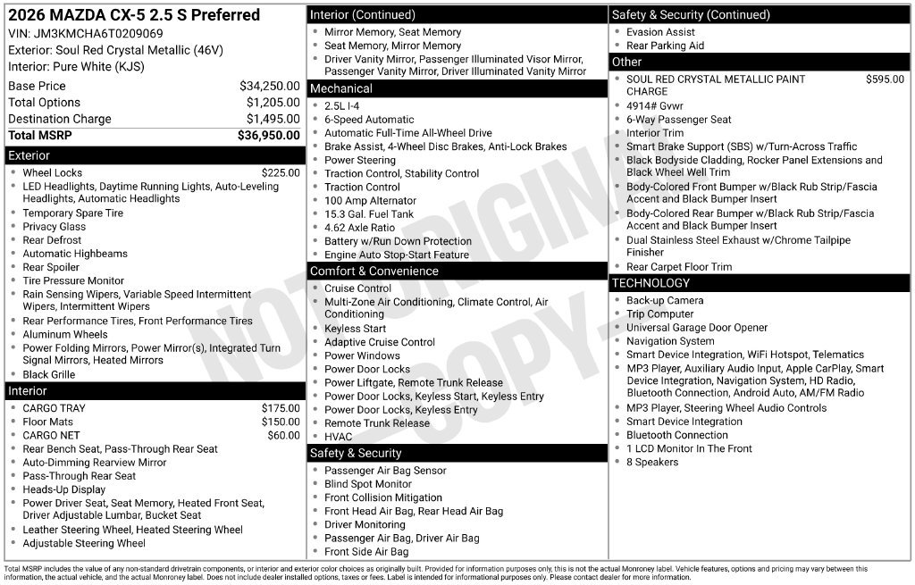 New 2026 Soul Red Crystal Metallic Mazda 2.5 S Preferred AWD image 3