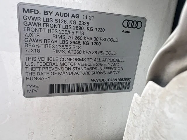 Used 2022 White Audi Premium image 8