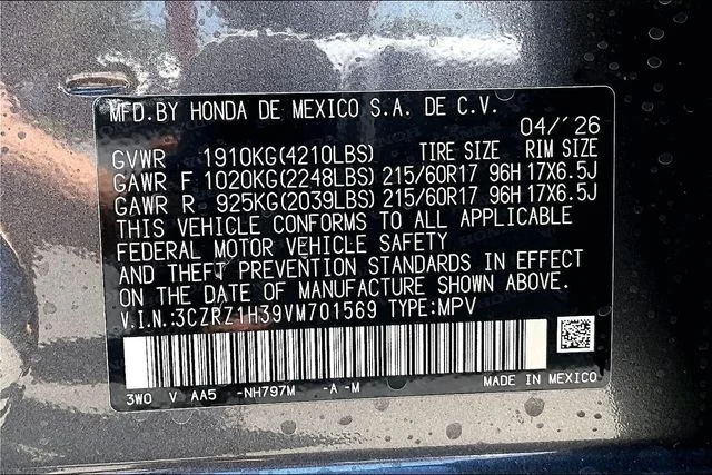 New 2027 Honda HR-V LX 4D Sport Utility