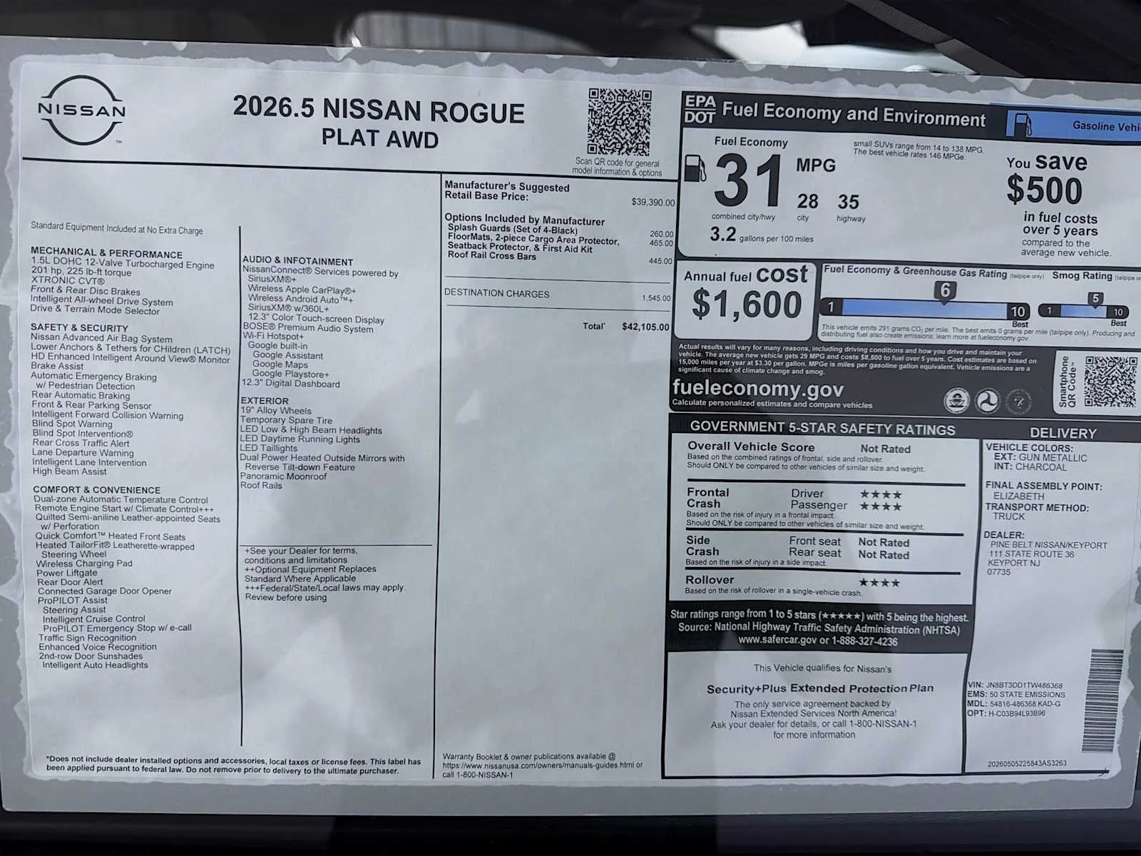 New 2026 Gun Metallic Nissan Platinum image 6
