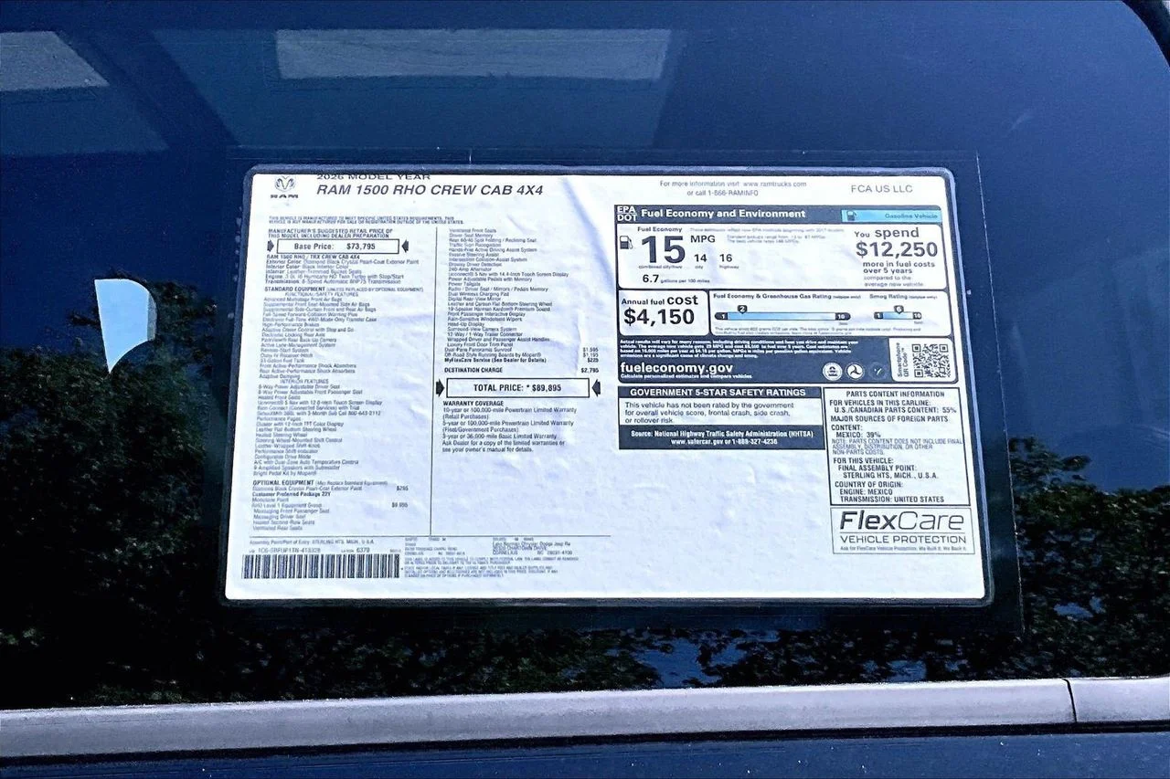 New 2026 Diamond Black Crystal Pearl-Coat Exterior Paint RAM RHO image 36