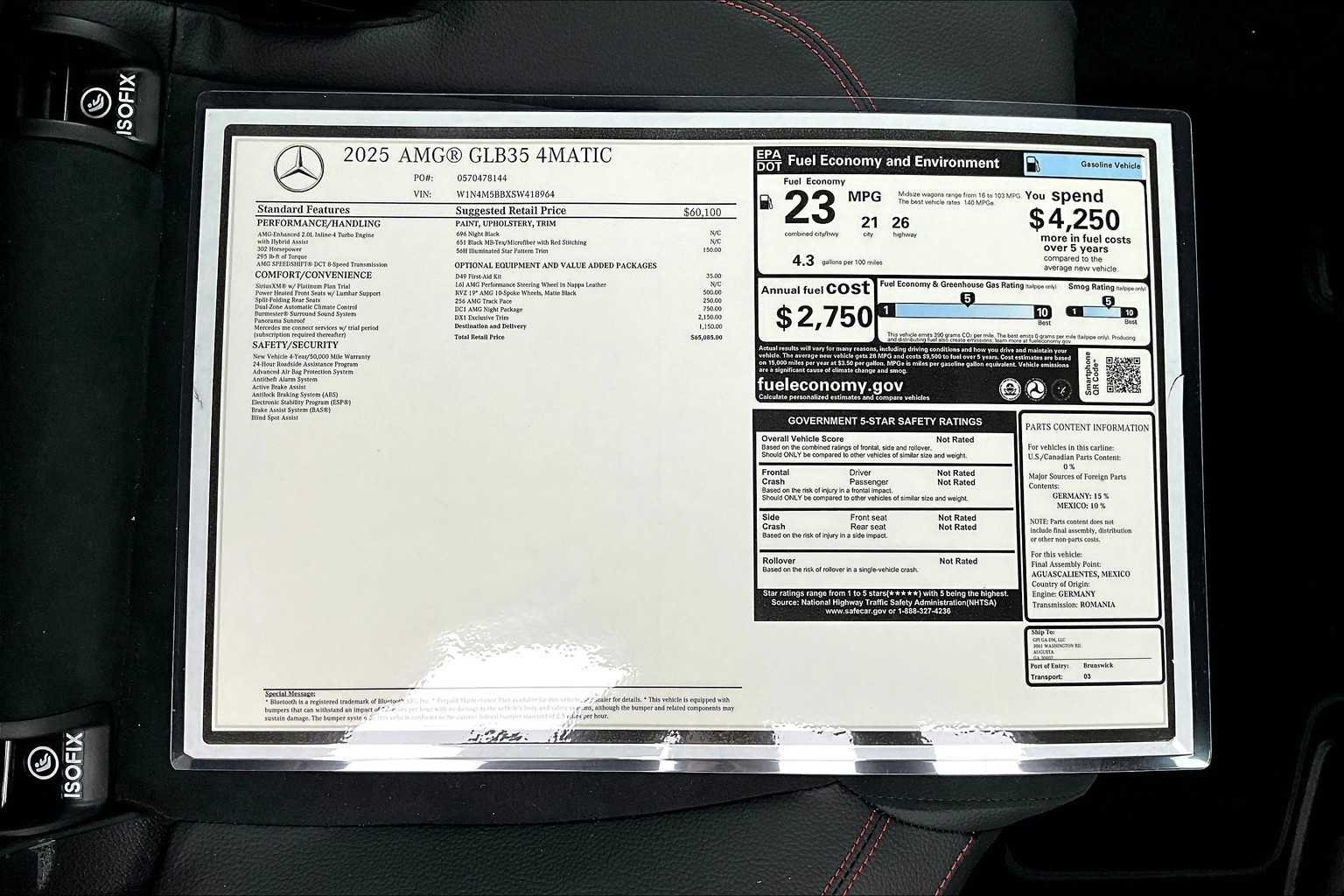 Certified Used 2025 Night Black Mercedes-Benz AMG® GLB 35 image 18