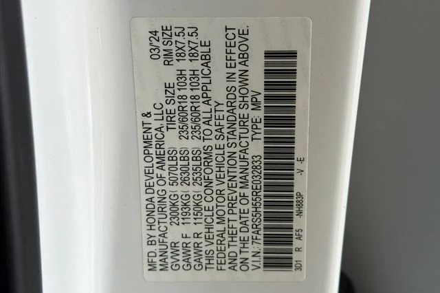 Certified Used 2024 Platinum White Pearl Honda Sport image 32