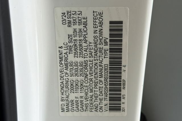 Certified Used 2024 Platinum White Pearl Honda Sport image 32