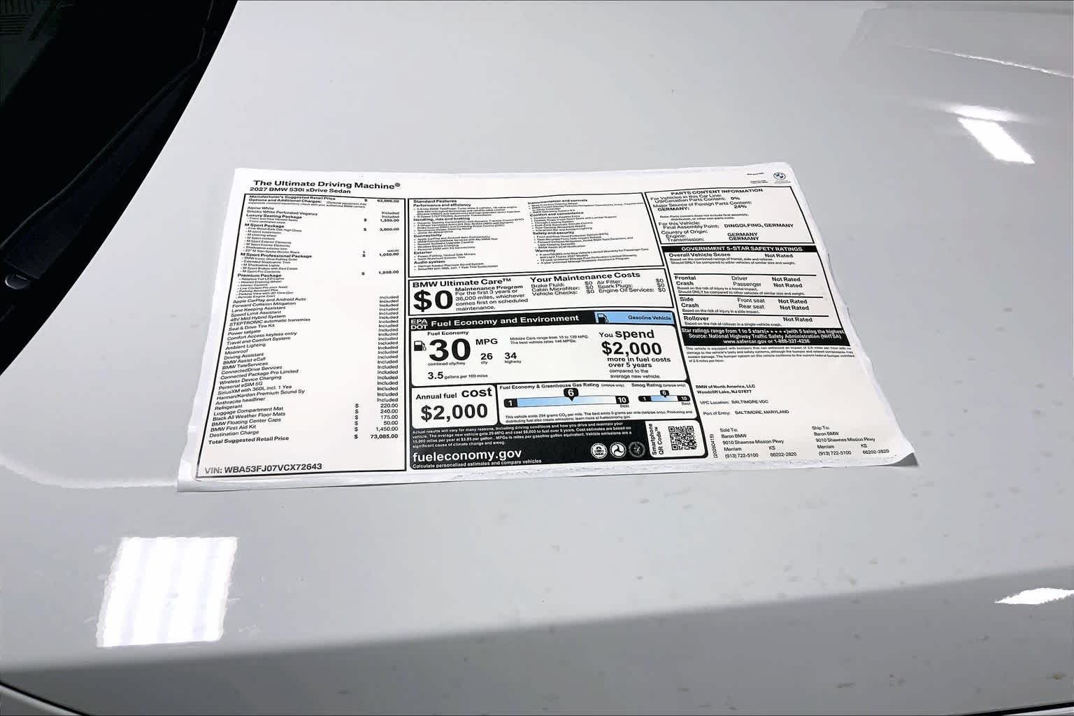 New 2027 300/Alpine Whit BMW 530i xDrive image 22