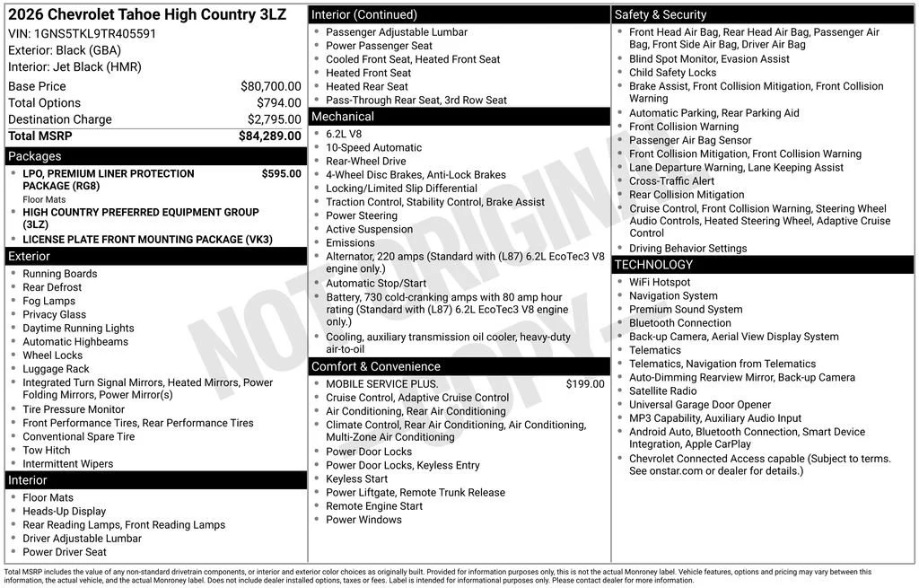 New 2026 Black Chevrolet High Country image 18