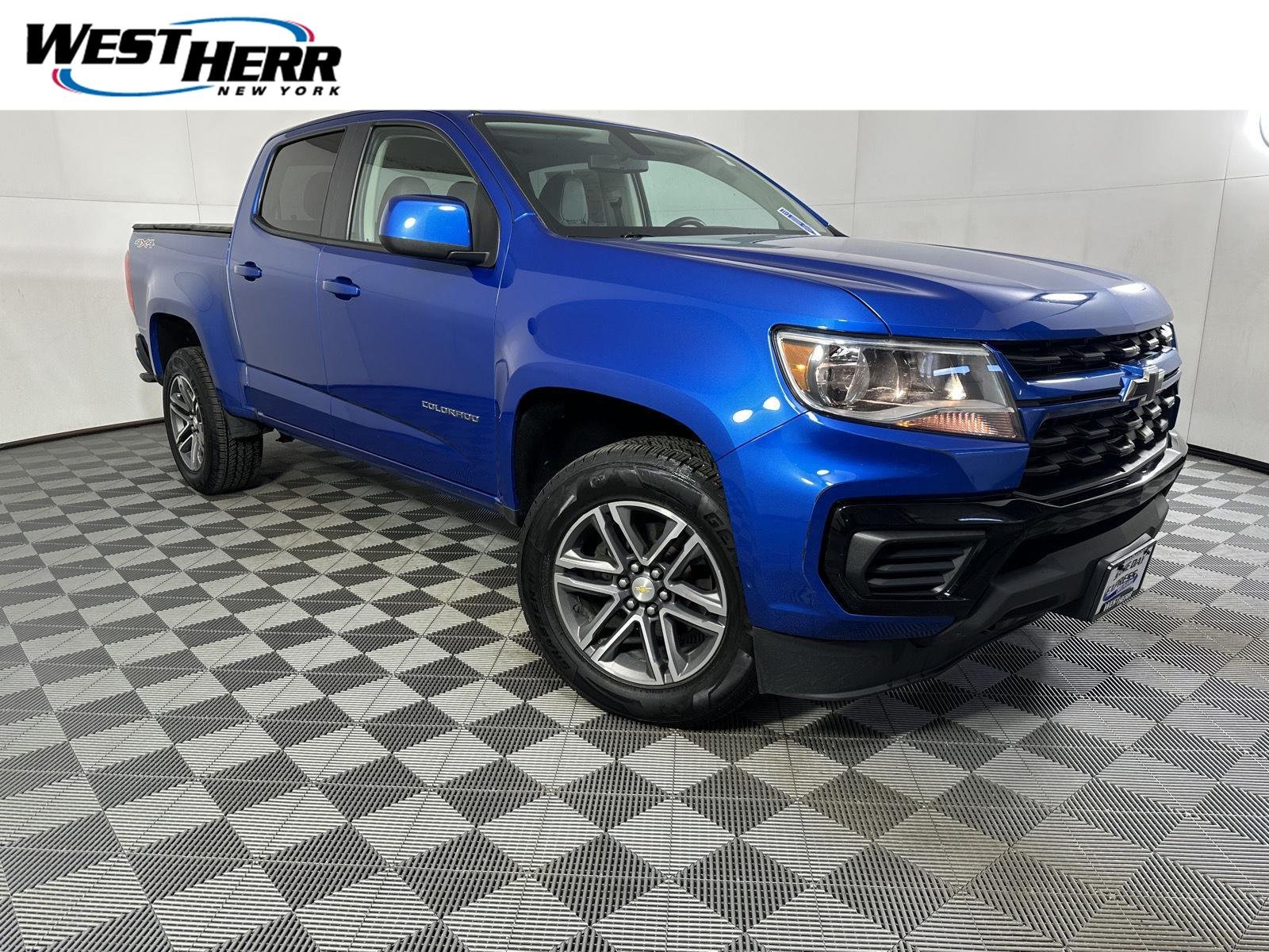 Used 2021 Bright Blue Metallic Chevrolet 4WD Work Truck image 1