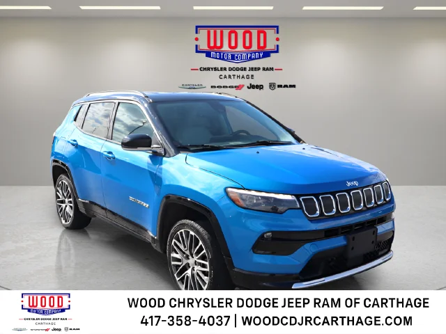 Used 2022 Laser Blue Pearlcoat Jeep Limited image 1