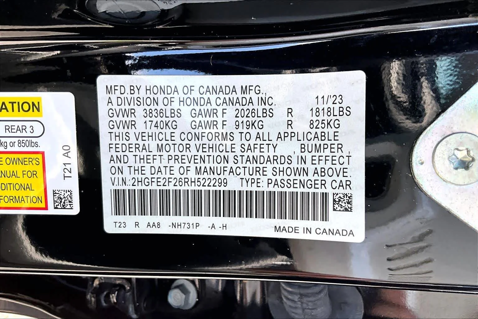 Used 2024 Crystal Black Pearl Honda LX image 33