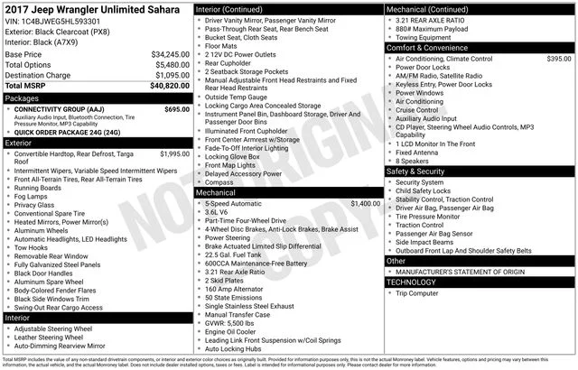 Used 2017 Black Jeep Unlimited Sahara image 36