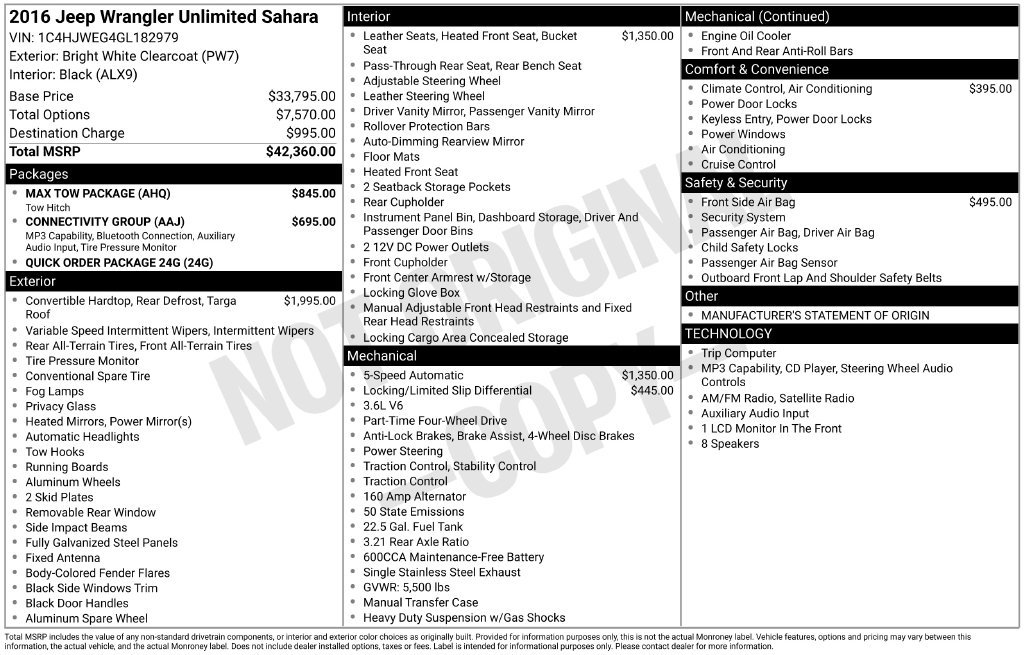 Used 2016 White Jeep Unlimited Sahara image 4