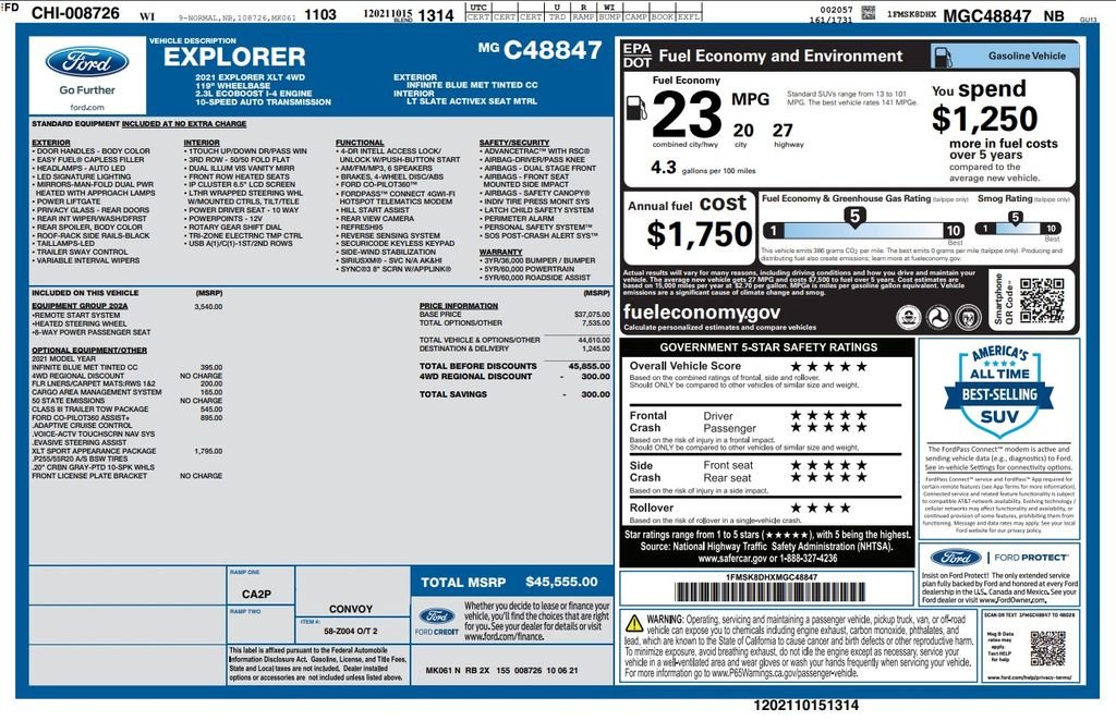 Used 2021 Blue Metallic Ford XLT image 3