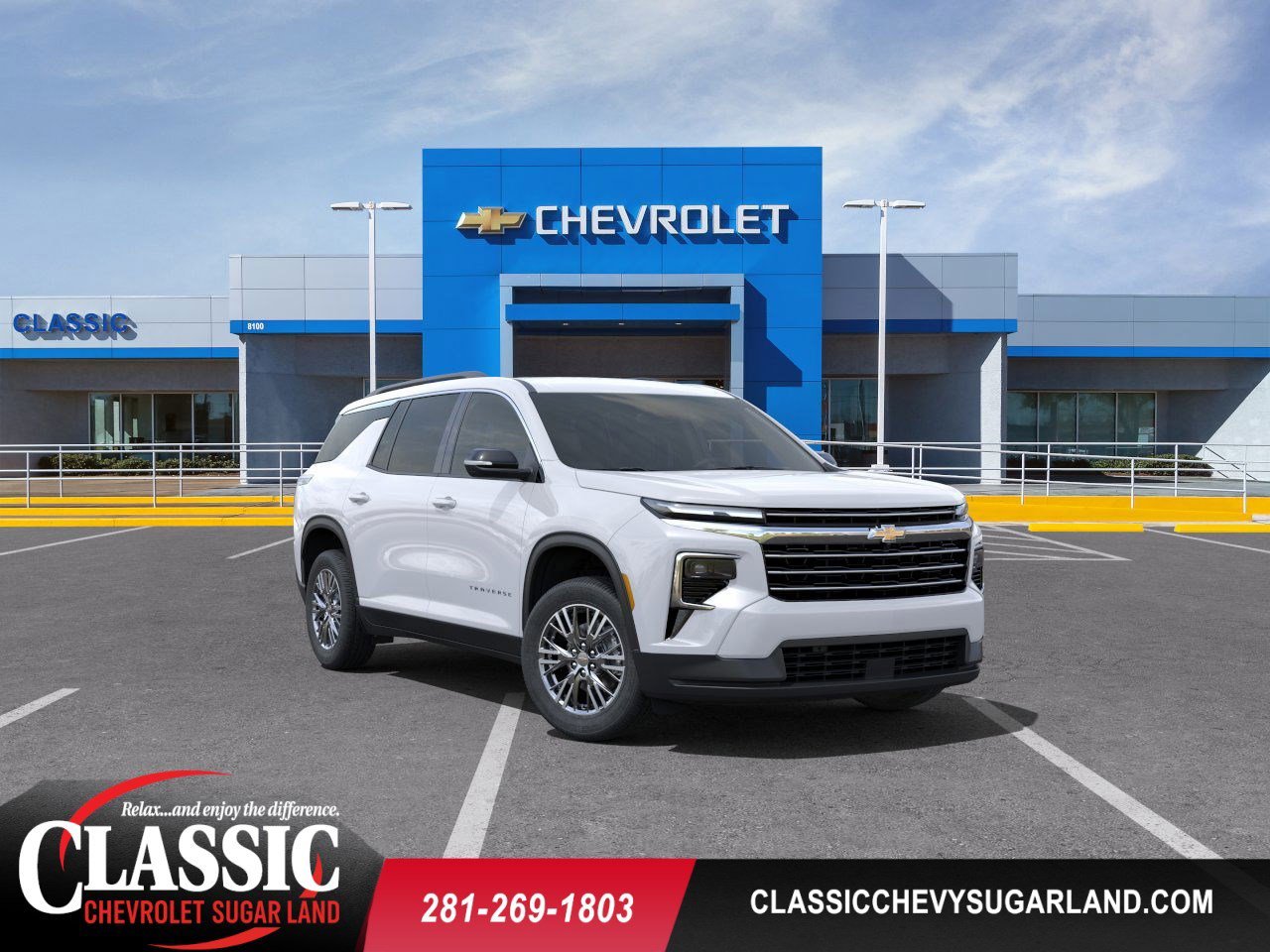 2025 Chevrolet Traverse LT White at Classic Elite Chevrolet Sugar Land