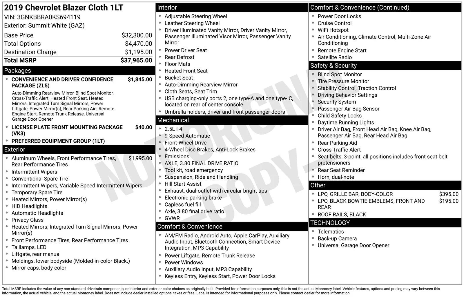 Used 2019 Summit White Chevrolet Base image 2