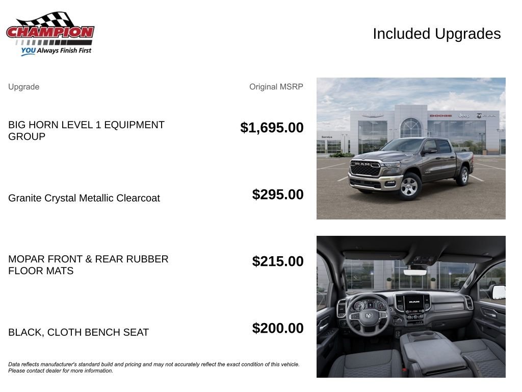New 2026 Granite Crystal Metallic Clear-Coat Exterior Paint RAM Big Horn/Lone Star image 6