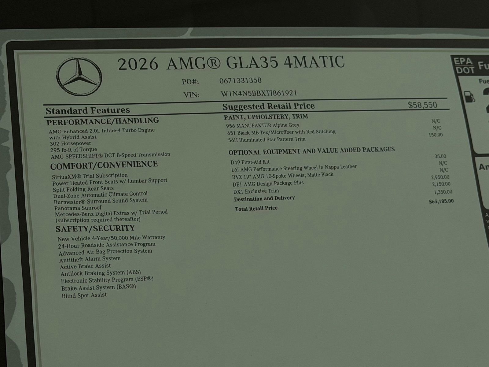 New 2026 MANUFAKTUR Alpine Grey Mercedes-Benz AMG® GLA 35 4MATIC® SUV image 24